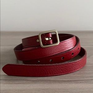 Uniqlo Skinny Leather Belt - Red